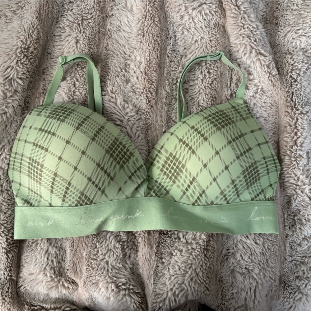Victoria's Secret Mint Plaid Bra